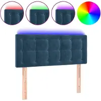 vidaXL Tête de lit LED bleu foncé 90x5x78/88 cm velours