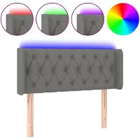 vidaXL Tête de lit LED gris foncé 103x16x78/88 cm Tissu