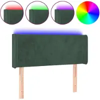 vidaXL Tête de lit LED vert foncé 93x16x78/88 cm velours