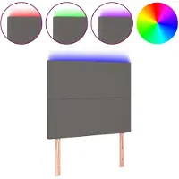 vidaXL Tête de lit LED Gris 90x5x118/128 cm Similicuir