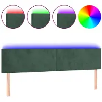 vidaXL Tête de lit LED vert foncé 180x5x78/88 cm velours