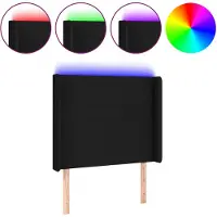 vidaXL Tête de lit LED noir 93x16x118/128 cm Tissu