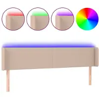 vidaXL Tête de lit LED cappuccino brun 163x16x78/88 cm similicuir