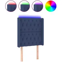 vidaXL Tête de lit LED bleue 83x16x118/128 cm Tissu