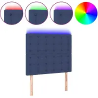 vidaXL Tête de lit LED bleue 100x5x118/128 cm Tissu