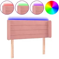 vidaXL LED Tête de lit rose 93x16x78/88 cm velours