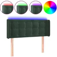 vidaXL Tête de lit LED vert foncé 93x16x78/88 cm velours