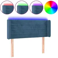 vidaXL Tête de lit LED bleu foncé 103x16x78/88 cm velours