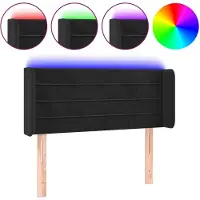 vidaXL LED Tête de lit noir 83x16x78/88 cm velours
