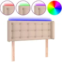 vidaXL Tête de lit LED cappuccino brun 103x16x78/88 cm similicuir