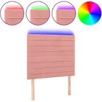 vidaXL Tête de lit LED rose 80x5x118/128 cm velours