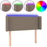 vidaXL Tête de lit LED Taupe 93x16x78/88 cm Tissu