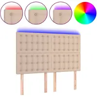 vidaXL Tête de lit LED cappuccino brun 144x5x118/128cm similicuir