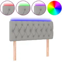 vidaXL Tête de lit LED gris clair 100x7x78/88 cm Tissu