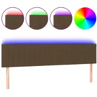 vidaXL Tête de lit LED brun foncé 180x5x78/88 cm Tissu