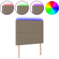 vidaXL Tête de lit LED Taupe 90x5x118/128 cm Tissu