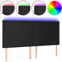 vidaXL Tête de lit LED noir 180x5x118/128 cm similicuir