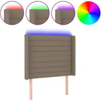 vidaXL Tête de lit LED Taupe 93x16x118/128 cm Tissu