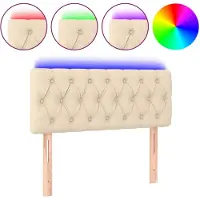 vidaXL Tête de lit LED Crème 100x7x78/88 cm Tissu