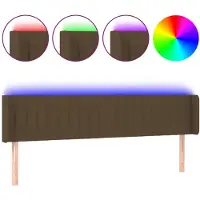 vidaXL Tête de lit LED brun foncé 183x16x78/88 cm Tissu