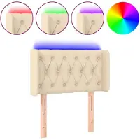 vidaXL Tête de lit LED Crème 83x16x78/88 cm Tissu