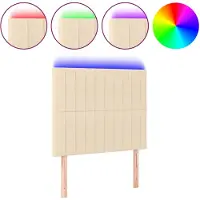 vidaXL Tête de lit LED Crème 90x5x118/128 cm Tissu