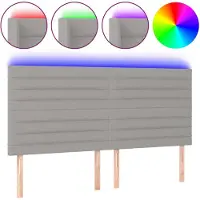 vidaXL Tête de lit LED gris clair 200x5x118/128 cm Tissu