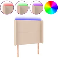 vidaXL Tête de lit LED cappuccino brun 93x16x118/128 cm similicuir