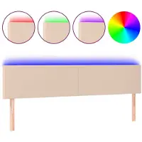 vidaXL Tête de lit LED cappuccino brun 180x5x78/88 cm simili-cuir