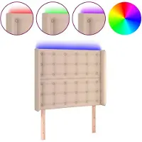 vidaXL Tête de lit LED cappuccino brun 93x16x118/128 cm similicuir