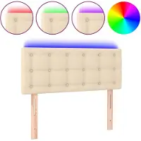 vidaXL Tête de lit LED Crème 80x5x78/88 cm Tissu