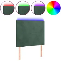 vidaXL Tête de lit LED vert foncé 90x5x118/128 cm velours