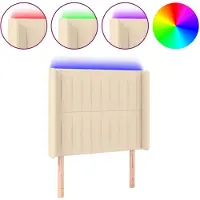 vidaXL Tête de lit LED Crème 83x16x118/128 cm Tissu