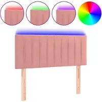 vidaXL LED Tête de lit rose 90x5x78/88 cm velours