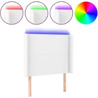 vidaXL Tête de lit LED blanc 103x16x118/128 cm similicuir