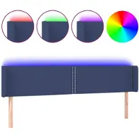 vidaXL Tête de lit LED bleue 183x16x78/88 cm Tissu