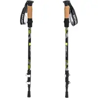 Huismerk - Set Van 2 Wandelstokken 135 cm - Met Draagtas - Zwart/Geel
