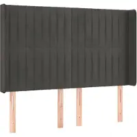 vidaXL Tête de lit avec oreilles gris foncé 147x16x118/128 cm velours