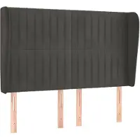 vidaXL Tête de lit avec oreilles gris foncé 147x23x118/128 cm velours