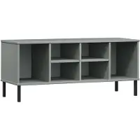 vidaXL Étagère à chaussures pieds en métal Gris 106x35x45 cm Bois OSLO