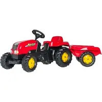 Rolly Toys RollyToys Trettraktor mit Anhänger, Heckkupplung, Farbe rot, Tretfahrzeug
