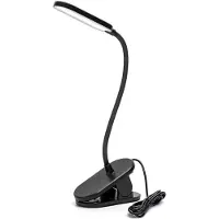 Aigostar Lampe de table LED avec clip, 3 niveaux de luminosité, col de cygne flexible