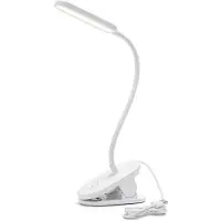 Aigostar Lampe de chevet avec pince, lampe de lecture LED, blanche,
