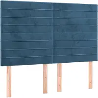 vidaXL Têtes de lit 4 pcs. Bleu foncé 72x5x78/88 cm velours