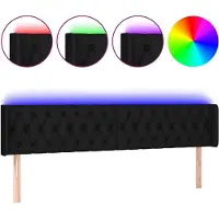 vidaXL Tête de lit LED noir 203x16x78/88 cm Tissu