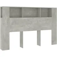 vidaXL Tête de lit avec étagères gris béton 160x18,5x104,5 cm