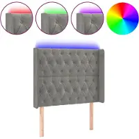 vidaXL Tête de lit LED gris clair 93x16x118/128 cm velours