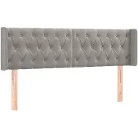vidaXL Tête de lit avec oreilles gris clair 163x16x78/88 cm velours