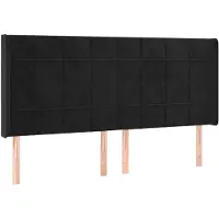 vidaXL Tête de lit avec oreilles noir 163x16x118/128 cm velours