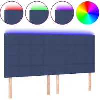 vidaXL Tête de lit LED bleue 160x5x118/128 cm Tissu